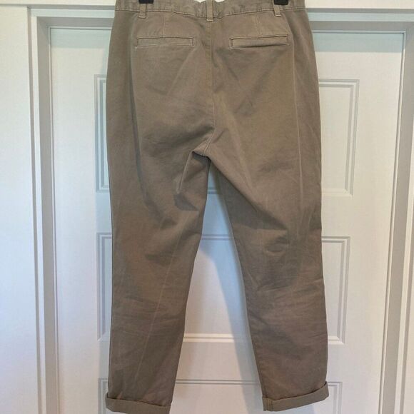 GAP Girlfriend Chino Cotton High-Waisted Cuffed Stretch Khaki Ankle Pants Size 2 - Picture 5 of 7